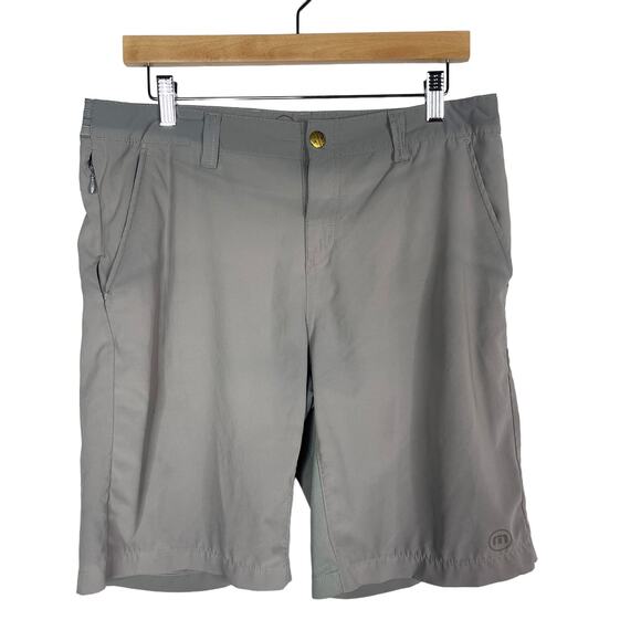 Travis Mathew Mens Size 34 Gray Flat Front Golf Shorts FLAWED Performance Mesh - Picture 1 of 9
